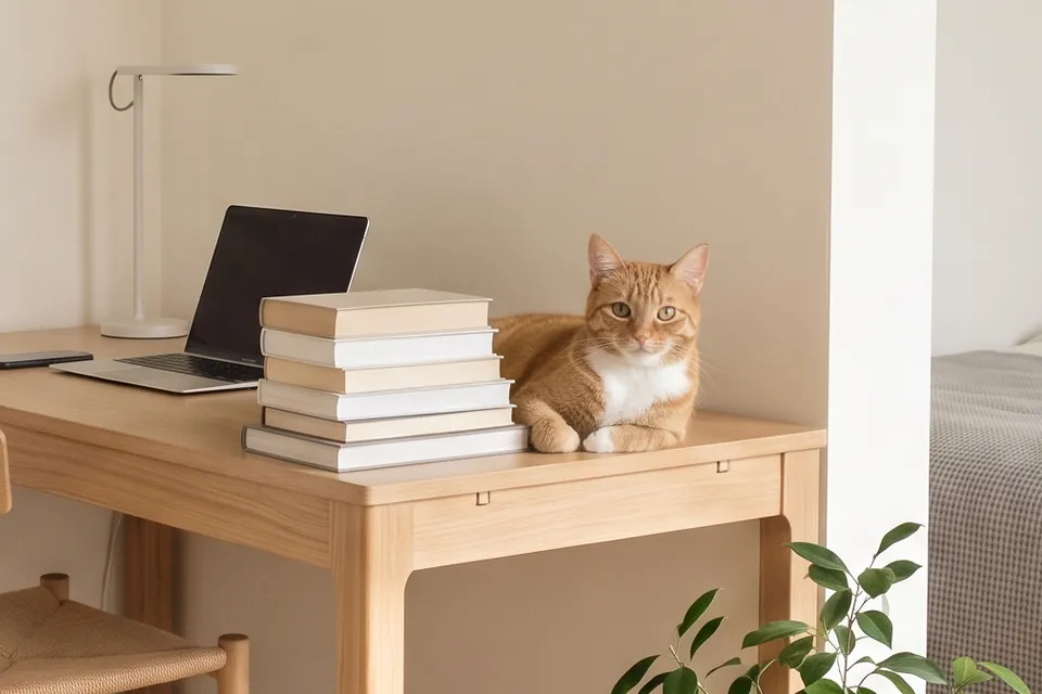 Auf dem Tisch liegen Bücher.