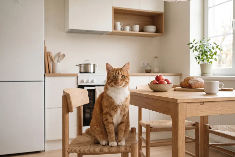 Die Katze hört mir zu.