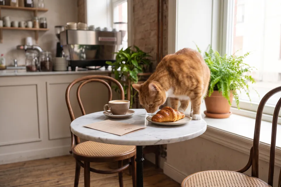 Das Croissant, das auf dem Teller liegt, gehört mir!