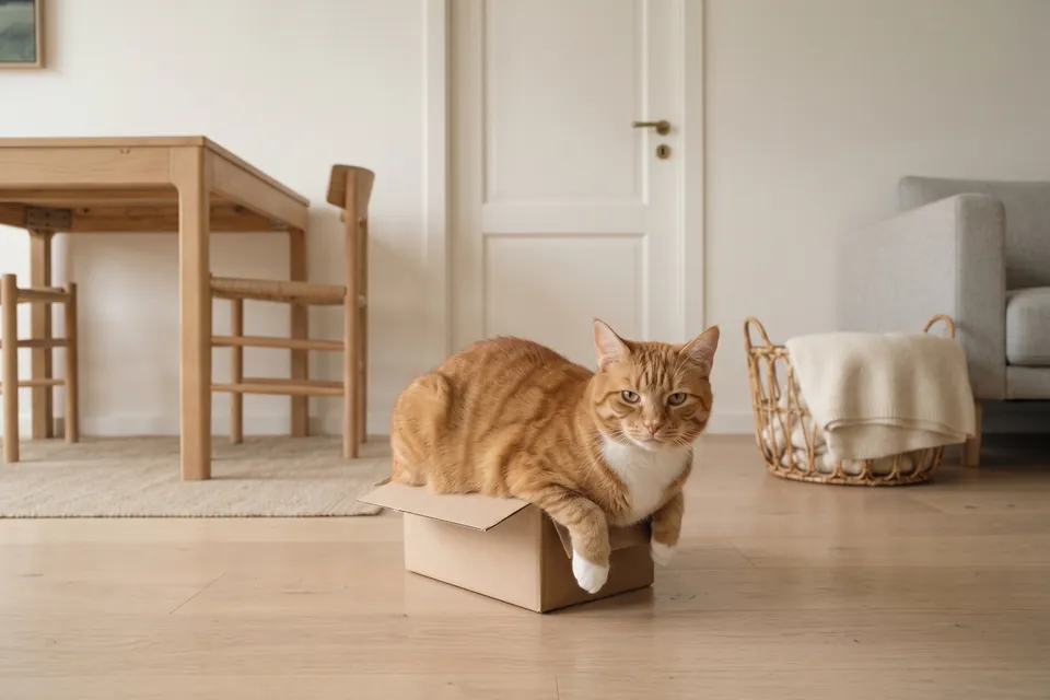 Der Karton ist zu klein für sie.