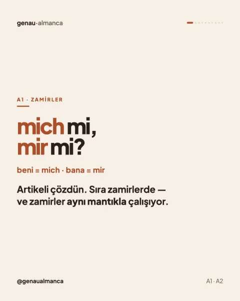 mich mi, mir mi?